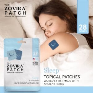 Women Sleeping with Zovira Sleeping Patch Appiled with Product Image