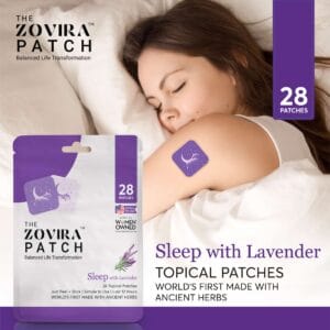 Women Sleeping with Zovira Sleeping Patch Appiled with Product Image