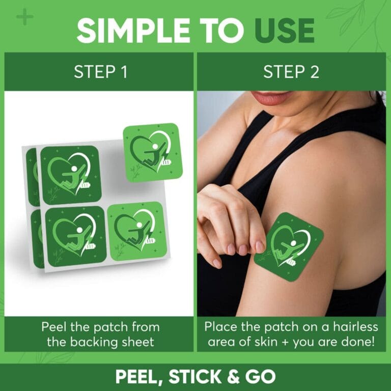 Easy-to-use patch application: Peel from sheet, stick on skin. Simple peel, stick, and go process for effortless use.