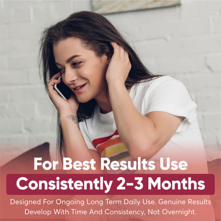 Text advising consistent 2-3 months GLP-1 patch use for optimal results; emphasizes long-term, daily application for genuine effects.